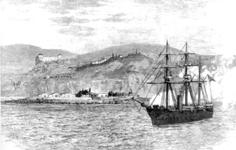 Corbeta O´higgins ataca baterias de Valparaíso - Guerra Civil de 1891.