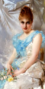 Corcos Vittorio Matteo A Spring Beauty 1886 Oil On Canvas. Free illustration for personal and commercial use.