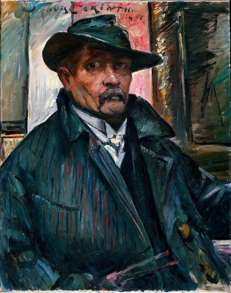 Lovis Corinth - Selbstbildnis mit Hut und Mantel (1915)
