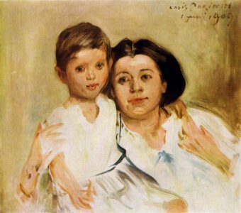 Lovis Corinth - Charlotte Berend-Corinth mit Sohn Thomas (1909)