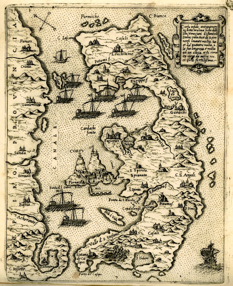 Corfu insula - Camocio Giovanni Francesco - 1574