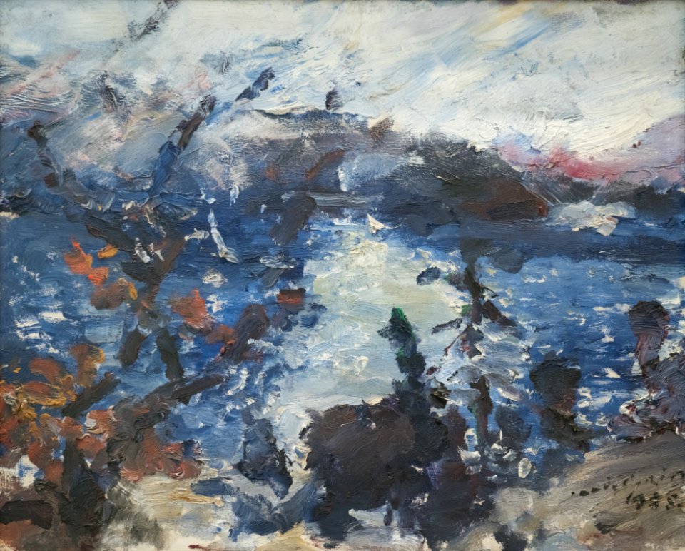 Corinth - Walchensee mit Bergkette in den Wolken PA291344