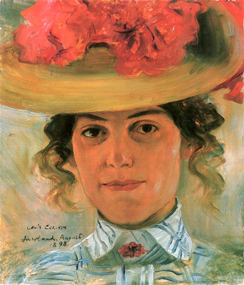 Lovis Corinth Frau Halbe mit Strohhut 1898