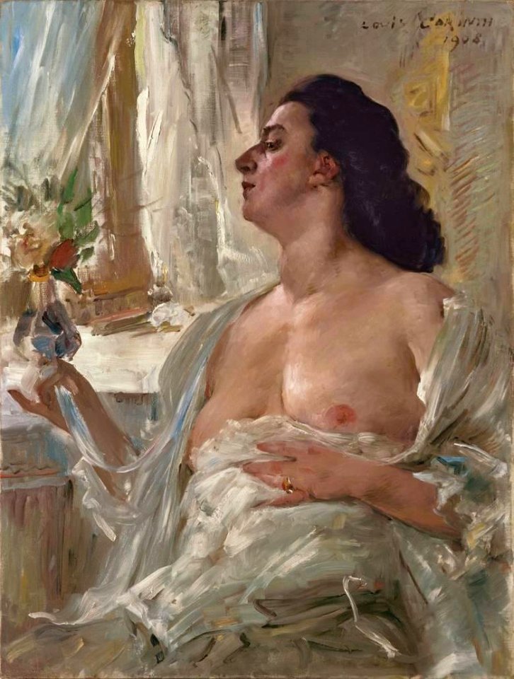 Lovis Corinth, Weiblicher Halbakt am Fenster (1908)