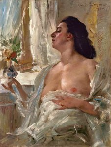 Lovis Corinth, Weiblicher Halbakt am Fenster (1908)