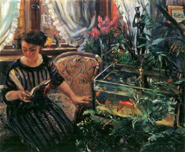 Lovis Corinth Dame am Goldfischbassin 1911