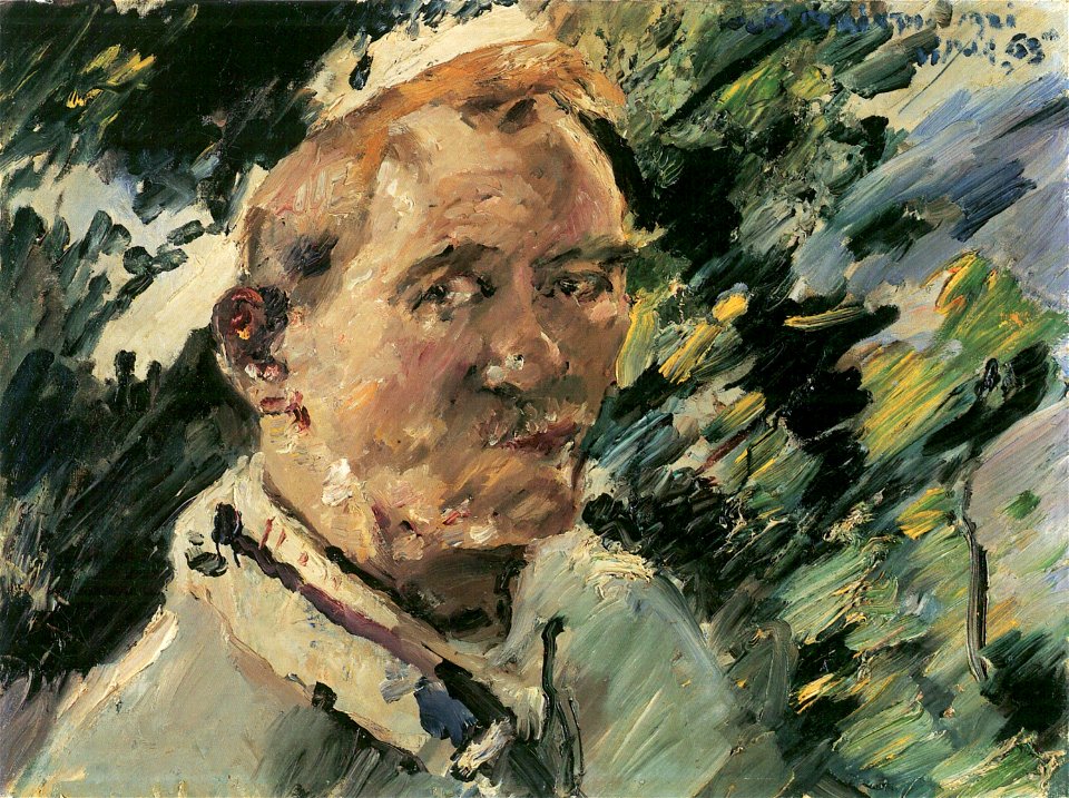 Lovis Corinth Kleines Selbstporträt vor dem Walchensee 1921