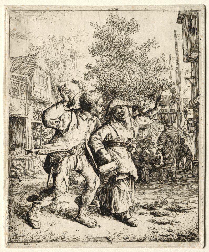 Cornelis Dusart (Dutch, 1660-1704) - The Drunken Couple - 1943.560 - Cleveland Museum of Art