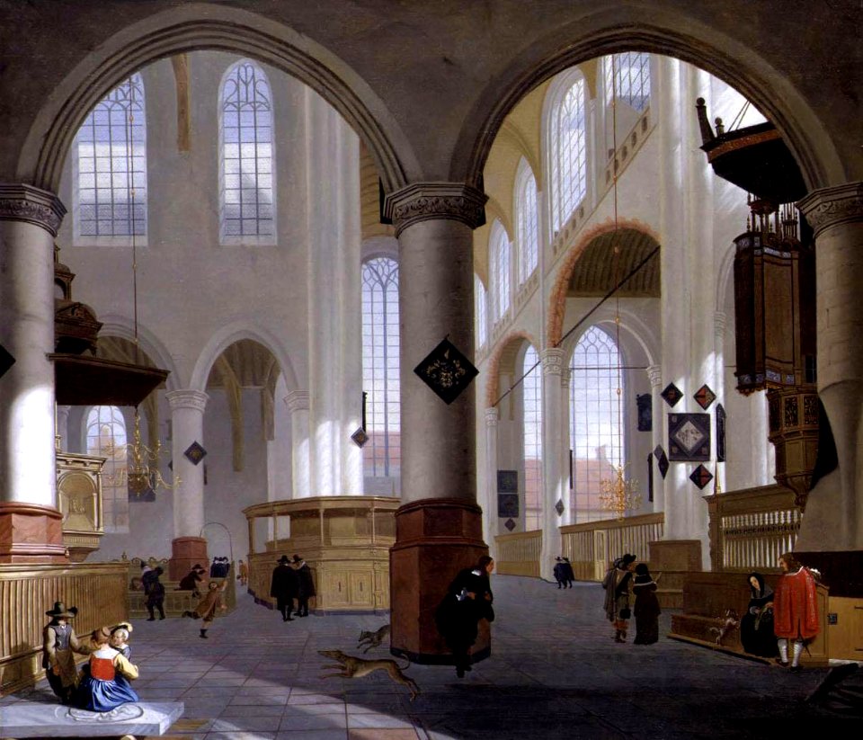 Cornelis de Man - Interior of the Oude Kerk, Delft - WGA13909