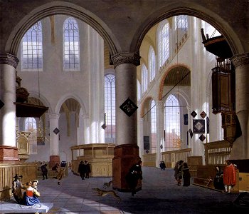 Cornelis de Man - Interior of the Oude Kerk, Delft - WGA13909. Free illustration for personal and commercial use.