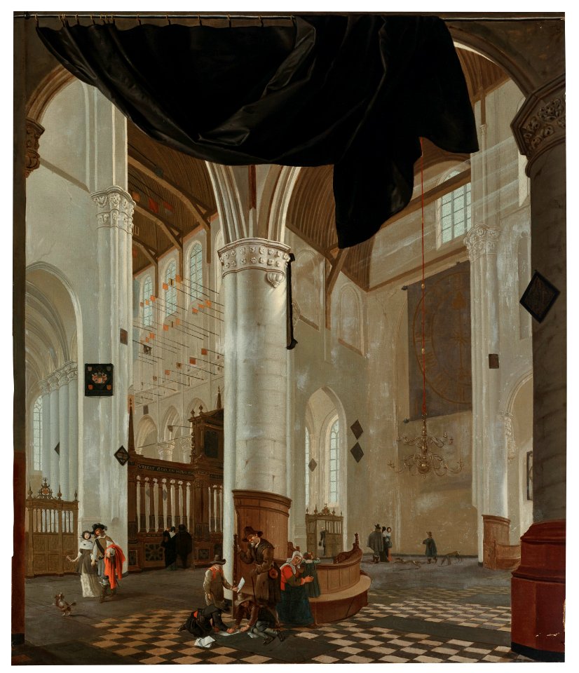 Cornelis de man interior of the nieuwe kerk delft with a trompe loeil020513)