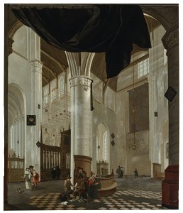 Cornelis de man interior of the nieuwe kerk delft with a trompe loeil020513)