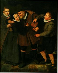 Cornelis Engelsz - Old man grateful for alms