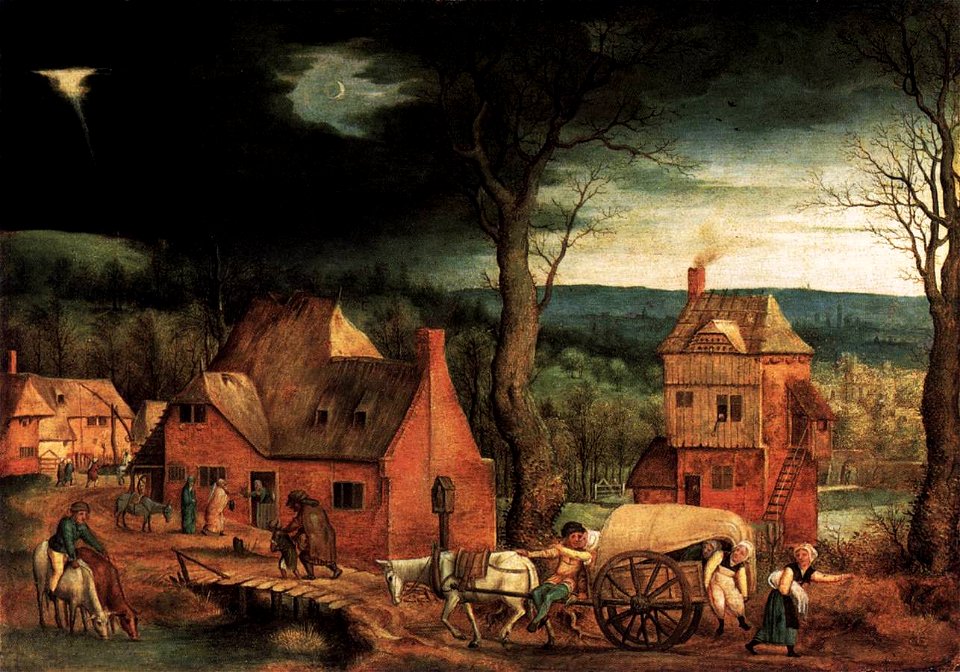 Cornelis Massijs - Arrival of the Holy Family in Bethlehem - WGA14256