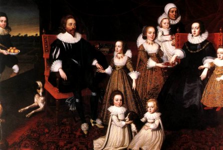Cornelis Janssens van Ceulen - Sir Thomas Lucy and his Family - WGA11956. Free illustration for personal and commercial use.