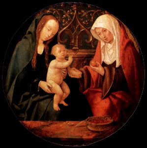 Cornelis Engebrechtsz. - Virgin and Child with St Anne - WGA7523