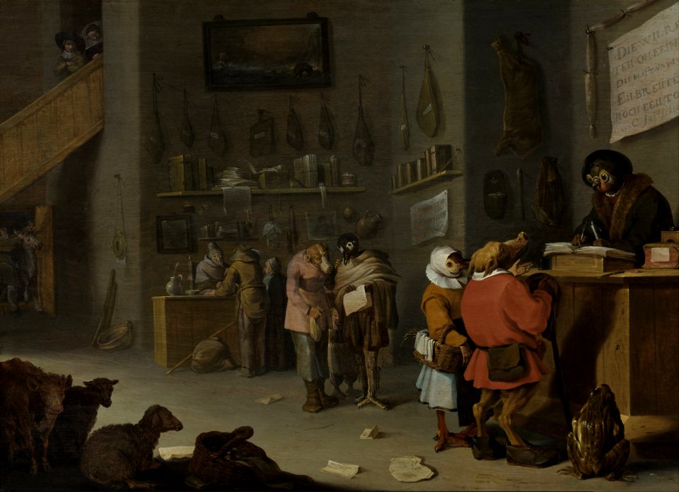 Cornelis Saftleven - Who sues for a cow - Google Art Project