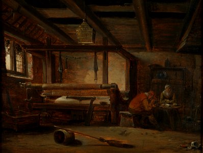 Cornelis Gerritsz. Decker - Interior of a Weaver's Room - 50.083 - Rhode Island School of Design Museum