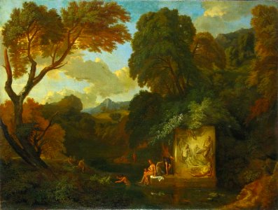 Cornelis Huysmans - Landscape with a Fountain