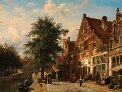 Cornelis Springer - De Zuiderhavendijk in Enkhuizen - SK-A-2388 - Rijksmuseum