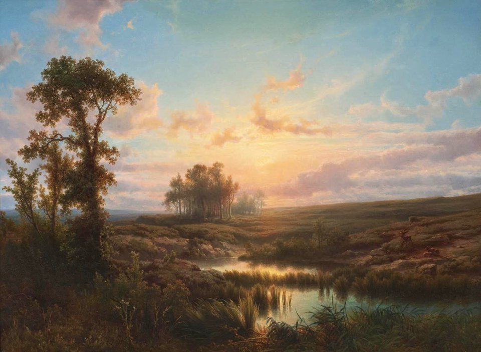 Cornelis Lieste - Zonovergoten landschap