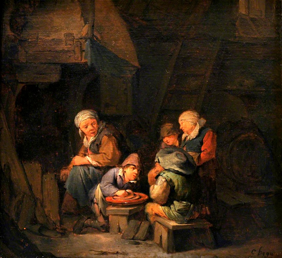 Cornelis Pietersz. Bega (1631-1632-1664) - A Cottage Interior with Peasants - 1298181 - National Trust