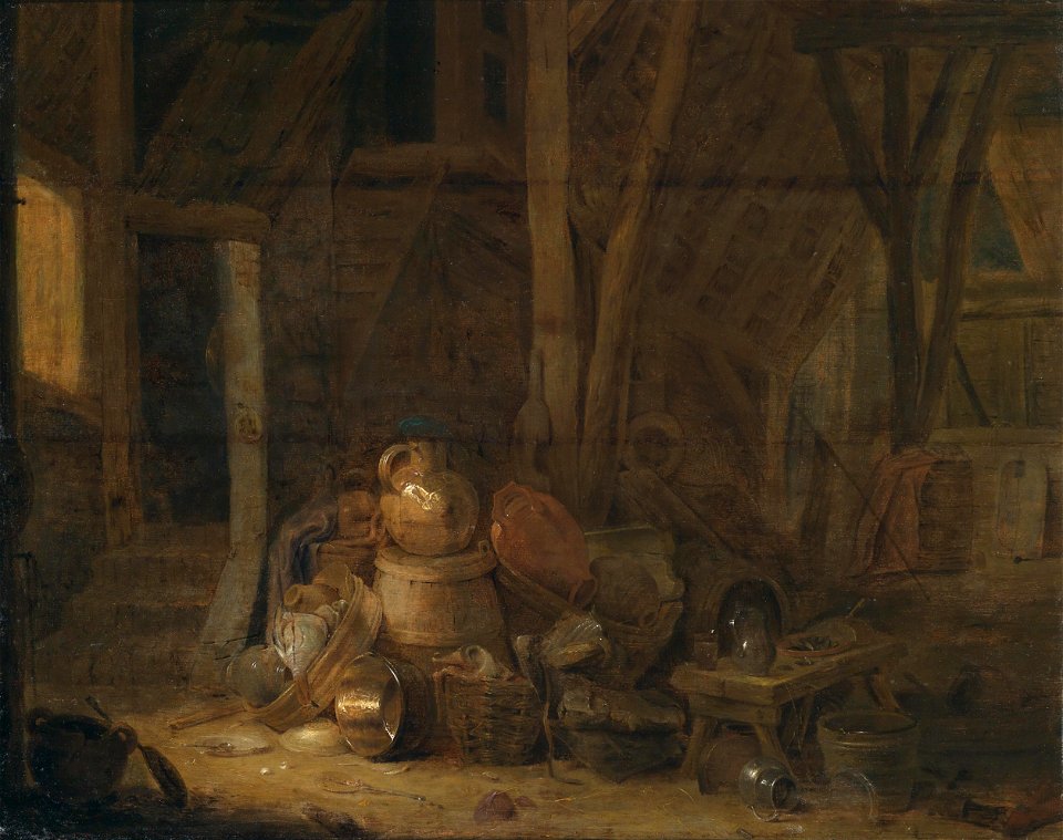 Cornelis Saftleven Scheuneninterieur 1672