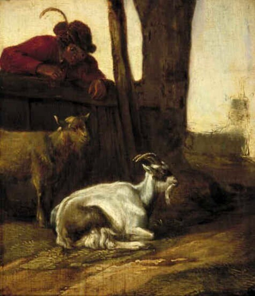 Cornelis Saftleven - Jongen die naar een geit en een bok kijkt - 1767 (OK) - Museum Boijmans Van Beuningen