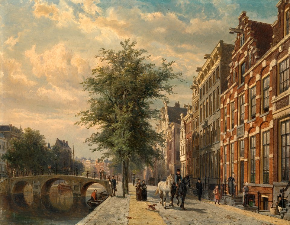 Cornelis Springer - Het Doopsgezinde Weeshuis De Oranjeappel aan de Herengracht 344 - SB 5371 - Amsterdam Museum