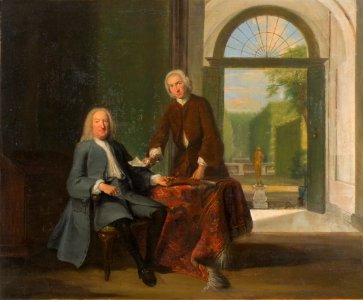 Cornelis Troost - Portret van twee mannen in een interieur - 4681 - Rijksmuseum Twenthe