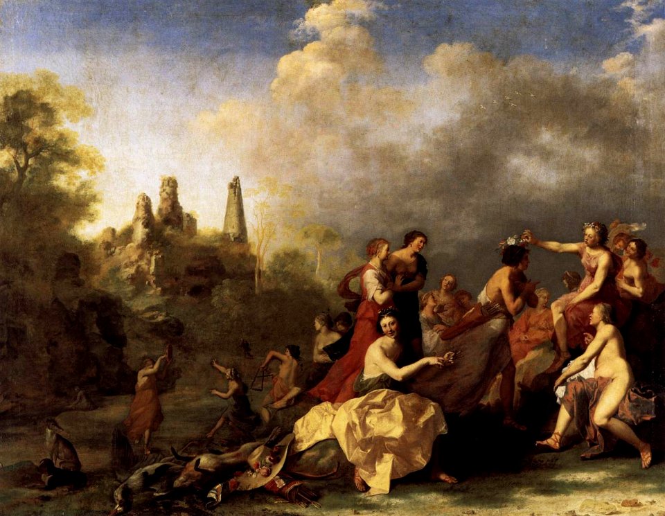 Cornelis van Poelenburch - Amaryllis Giving Myrtill the Price - WGA18001