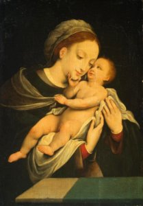 Cornelis van Cleve - Virgin and Child. Free illustration for personal and commercial use.