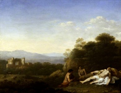 Cornelis van Poelenburgh (1594-1595-1667) - Landscape with a Satyr and Antiope (^) - 533902 - National Trust