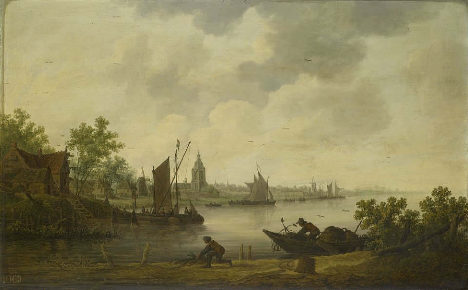 Cornelis Symonsz. van der Schalcke (Haarlem 1611-Haarlem 1671) - River Landscape with a Church - RCIN 406028 - Royal Collection
