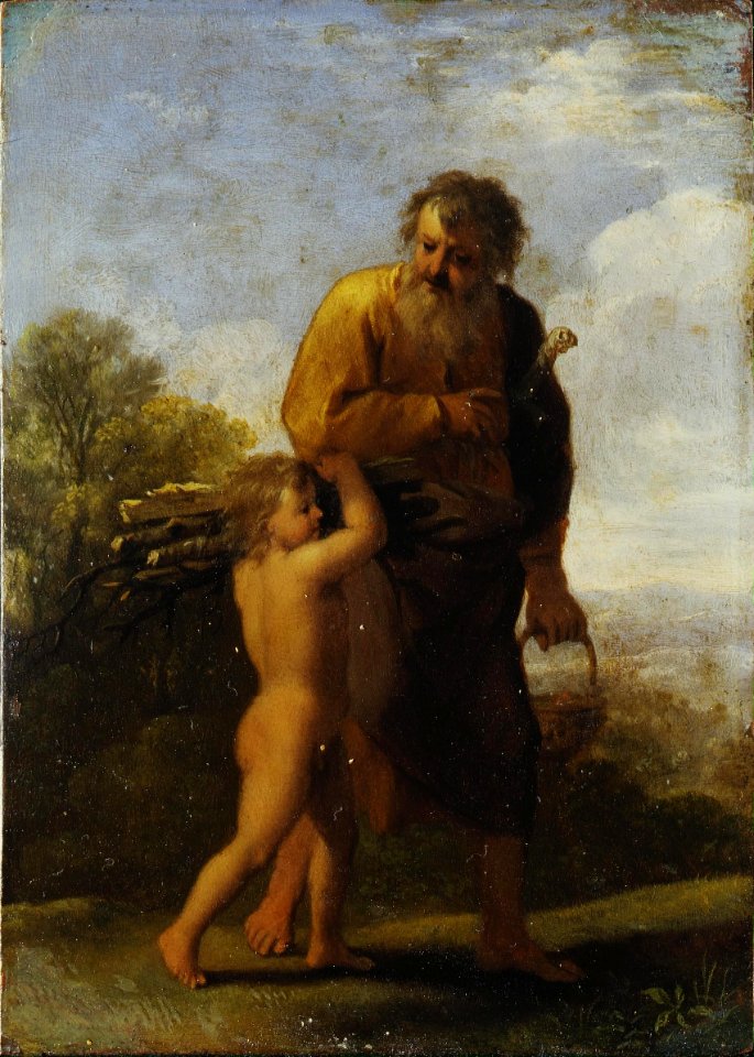 Cornelis van Poelenburch - Abraham and Isaac (after Adam Elsheimer)