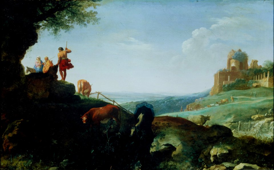 Cornelis van Poelenburch - Landscape with the Flight to Egypt - Google Art Project