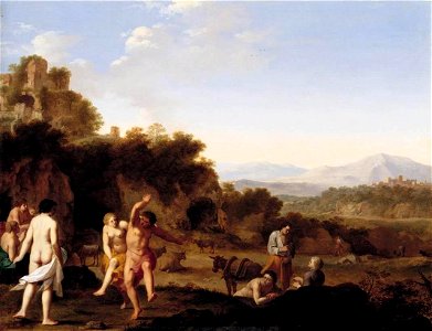 Cornelis van Poelenburch - Italianate Landscape with Dancing Figures - WGA18005