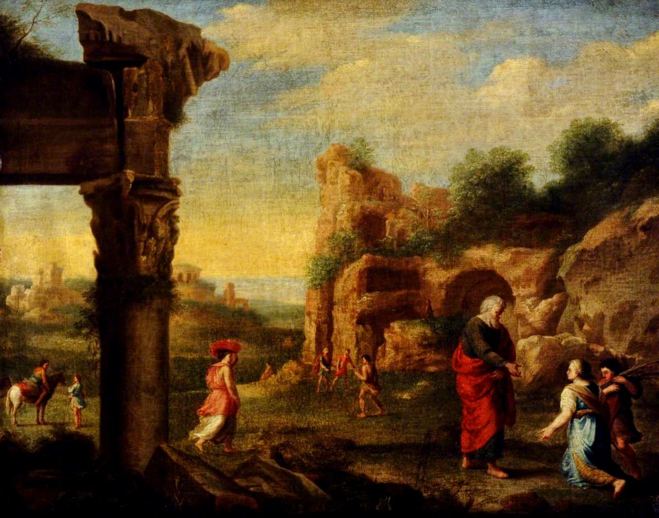 Cornelis van Poelenburgh (1594-1595-1667) (style of) - Italianate Landscape with Elijah and the Widow of Sarepta - 959424 - National Trust