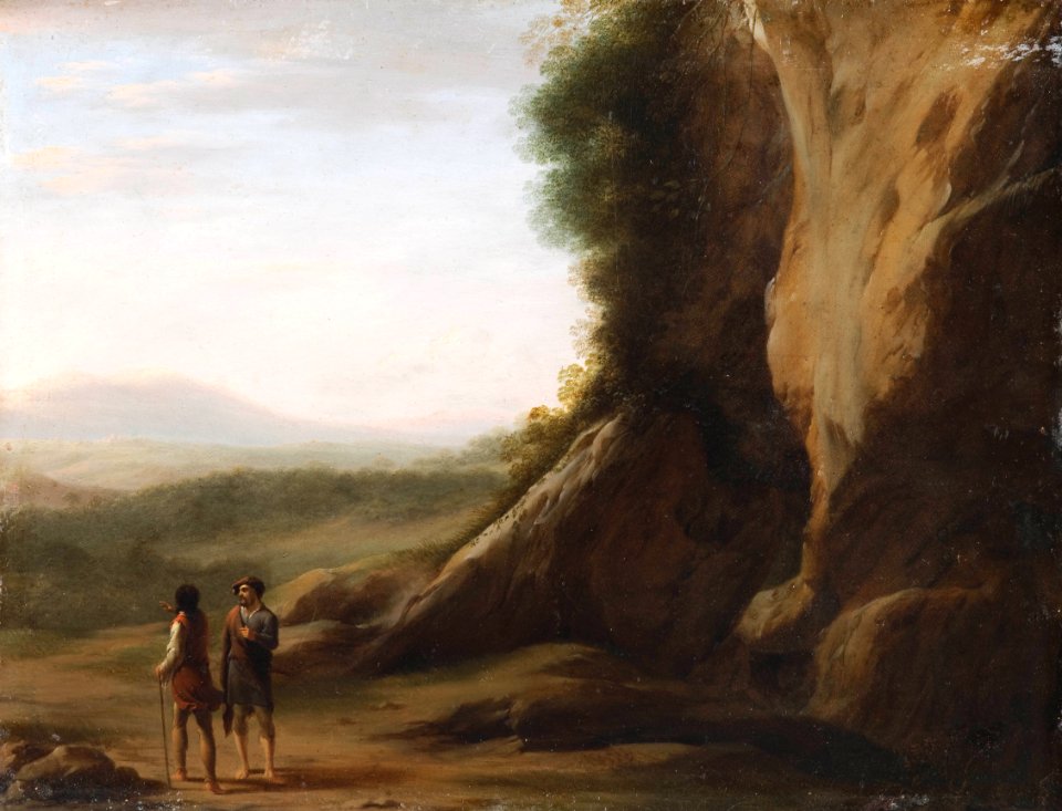 Cornelis van Poelenburch - Two men talking in a landscape 37 poelenburch 1974 S1