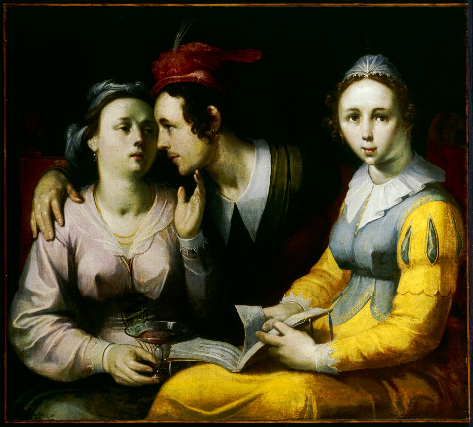 Cornelisz, Cornelis, A Courting Couple and Woman with a Songbook, ca. 1594