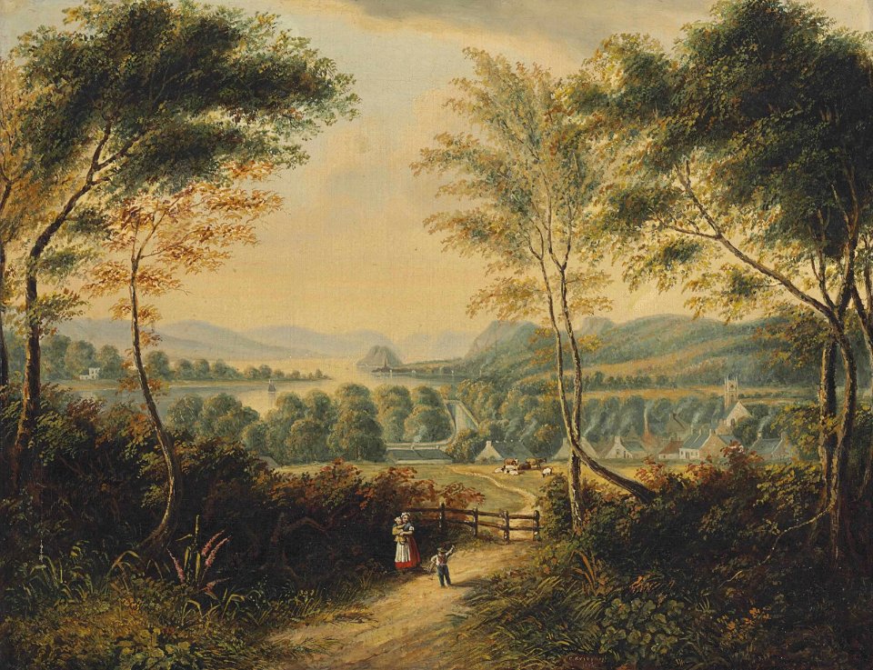 Cornelius David Krieghoff - Looking Down the Clyde River to Dumbarton Rock (1846)