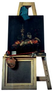 Cornelius Norbertus Gijsbrechts - Cut-Out Trompe l'Oeil Easel with Fruit Piece - KMS5 - Statens Museum for Kunst
