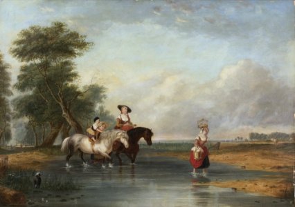 Cornelius David Krieghoff - Fording a river