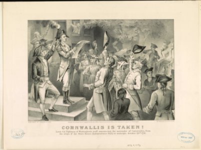 Cornwallis is taken!- Lieut. Co. Tighlman of Washington's staff, announcing the surrender of Cornwallis, from the steps of the State House, (Independence Hall) at midnight, October 23rd 1781 LCCN91722831