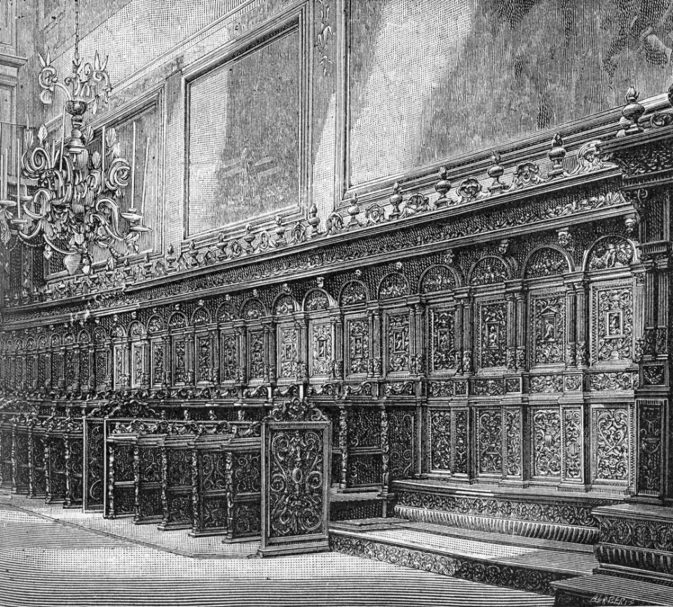 Coro ligneo, Abbazia San Martino delle Scale (xilografia)