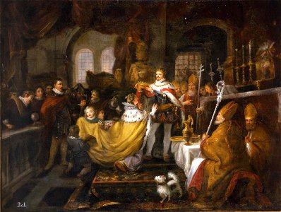 Coronación de Alfonso XI y su mujer Doña María en Las Huelgas de Burgos (Real Academia de Bellas Artes de San Fernando)