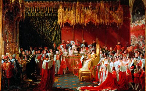 Coronation of Queen Victoria 28 June 1838 by Sir George Hayter. Free illustration for personal and commercial use.