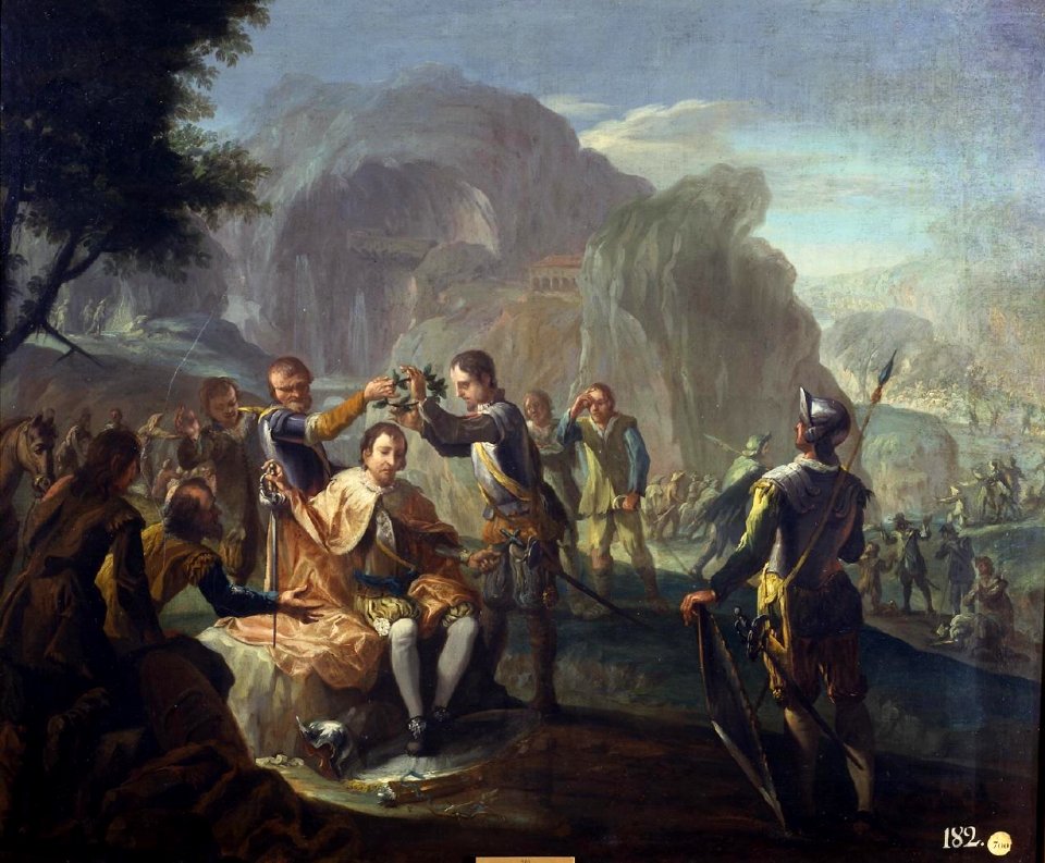 Coronación de Don Pelayo como rey de Asturias, de José Rufo (Real Academia de Bellas Artes de San Fernando)
