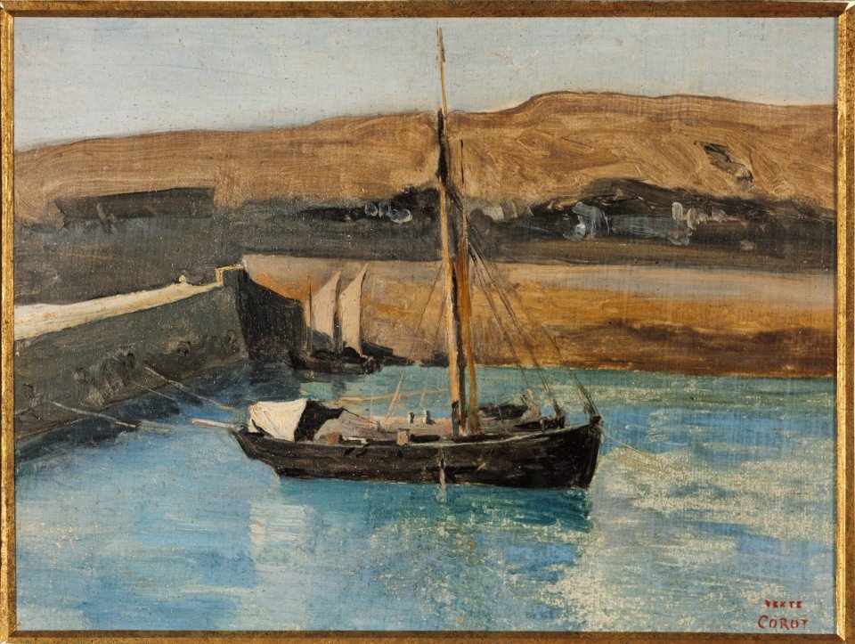 Corot - A Fishing Boat, Honfleur, c. 1830