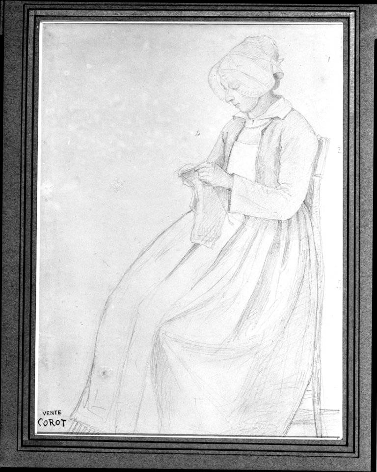 Corot - A Woman Knitting, c. 1830